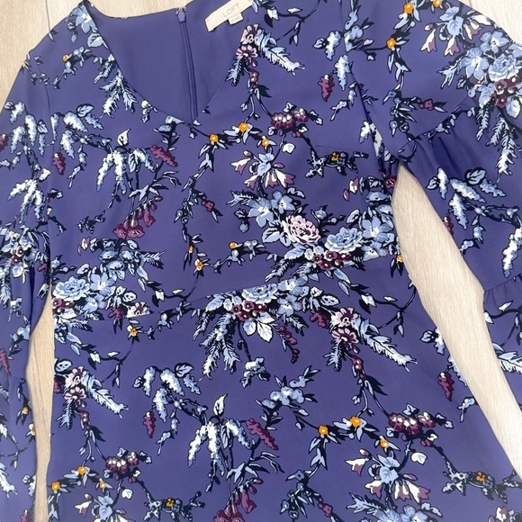 Ann Taylor Loft Petite Frosted Branch Bell Sleeve Dress ❤️ - Picture 3 of 6